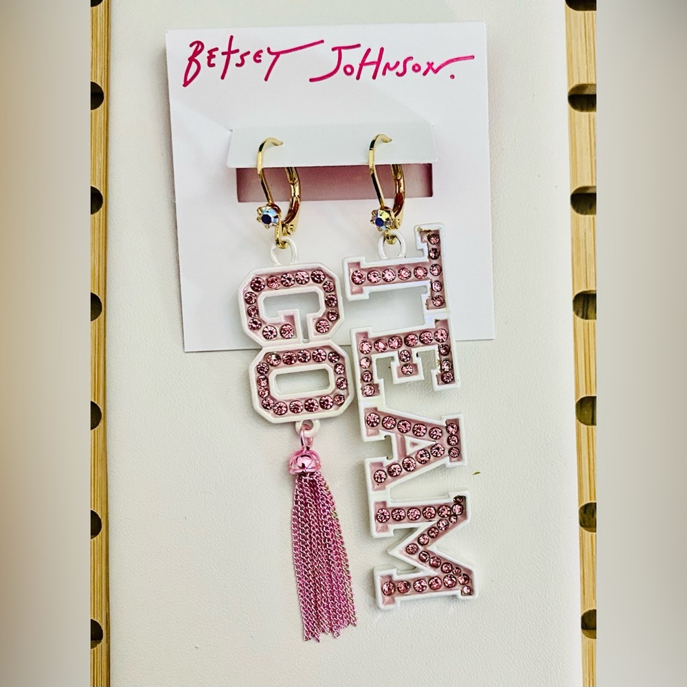 NWT Betsey Johnson Go Team Mismatched Earrings